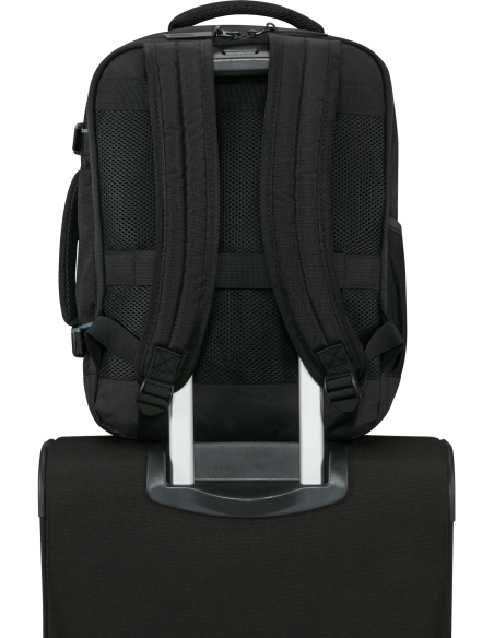 Sac à dos S/M PC 15,6 pouces American Tourister Take2cabin Noir, passant sur une valise