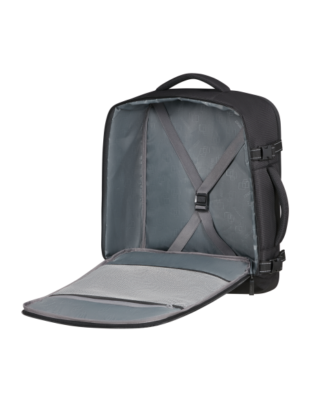 Sac à dos Pro M PC 15,6 pouces American Tourister Take2cabin Flash Black, compartiment ouvert et sangles