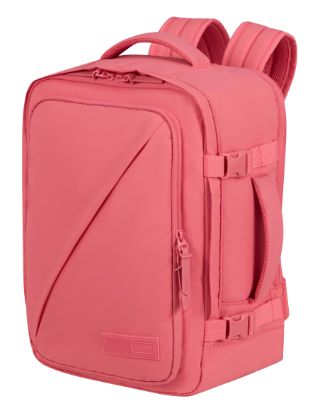 Sac à dos Puff S/M PC 15,6 pouces American Tourister Take2cabin Pink Glitch, vue de trois quarts