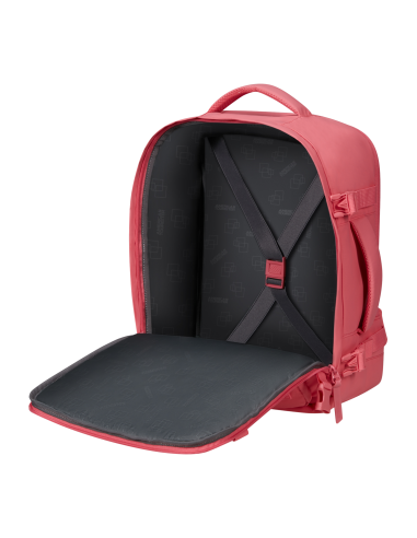 Sac à dos Puff S/M PC 15,6 pouces American Tourister Take2cabin Pink Glitch, compartiment ouvert et sangles