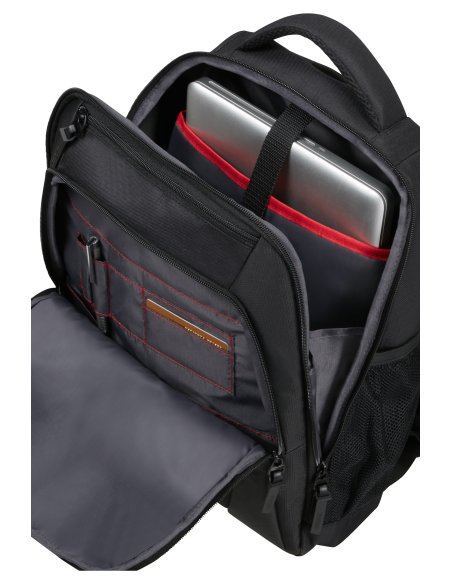 Sac à dos PC 15,6 pouces American Tourister Urban Groove Noir, compartiment ouvert et sangles