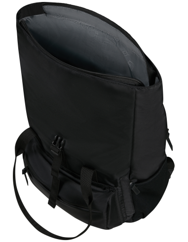 Sac à dos roll-top PC 15,6 pouces American Tourister Urban Groove Noir, compartiment ouvert et sangles