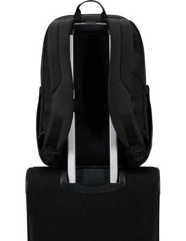 Sac à dos PC 15,6 pouces 46,5 cm American Tourister Urban Groove Noir, passant sur une valise