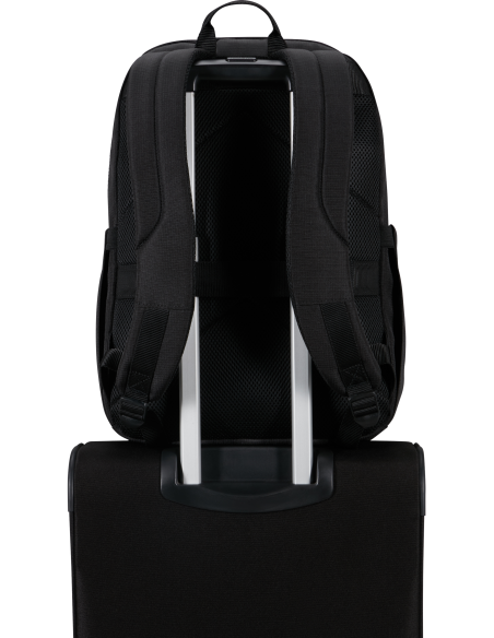 Sac à dos PC 15,6 pouces 46,5 cm American Tourister Urban Groove Noir, passant sur une valise