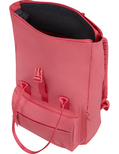 Sac à dos Puff 36 cm American Tourister Urban Groove Pink Glitch, compartiment ouvert et sangles