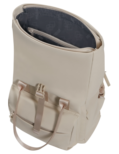 Sac à dos Mono 36 cm American Tourister Urban Groove Beige, compartiment ouvert et sangles