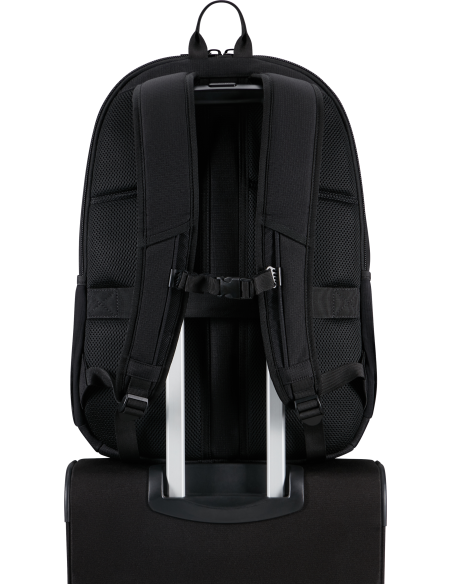 Sac à dos PC 17,3 pouces American Tourister Urban Groove Noir, passant sur une valise
