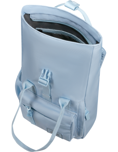 Mini-sac à dos 31 cm American Tourister Urban Groove Pastel Blue, compartiment ouvert et sangles