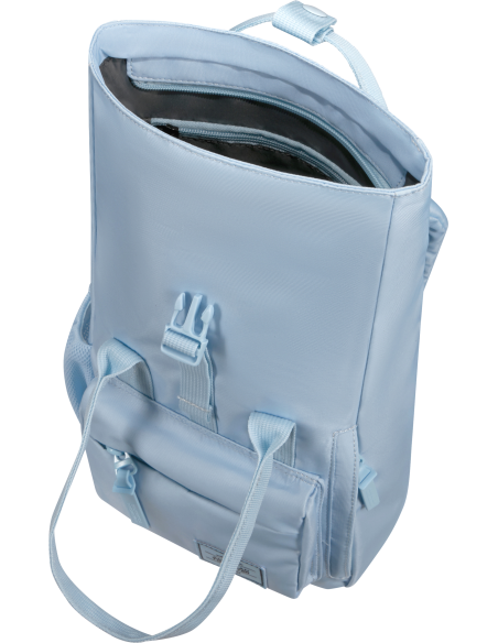 Mini-sac à dos 31 cm American Tourister Urban Groove Pastel Blue, compartiment ouvert et sangles