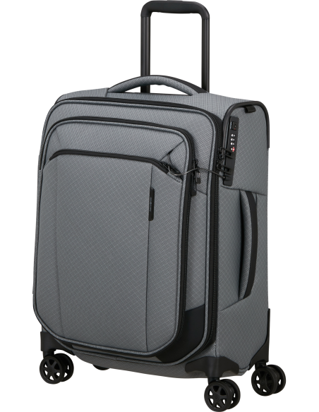 Valise 55 cm Samsonite Respark LTD Charcoal Amber, vue de trois quarts