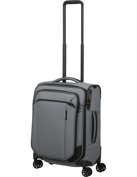 Valise 55 cm Samsonite Respark LTD Charcoal Amber, poignée télescopique entièrement déployée