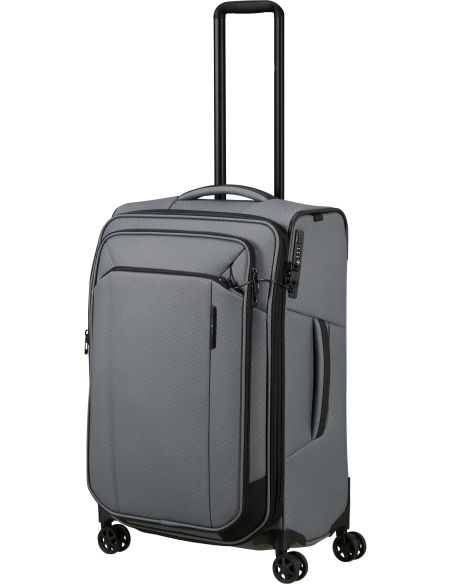 Valise 67 cm Samsonite Respark LTD Charcoal Amber, poignée télescopique entièrement déployée