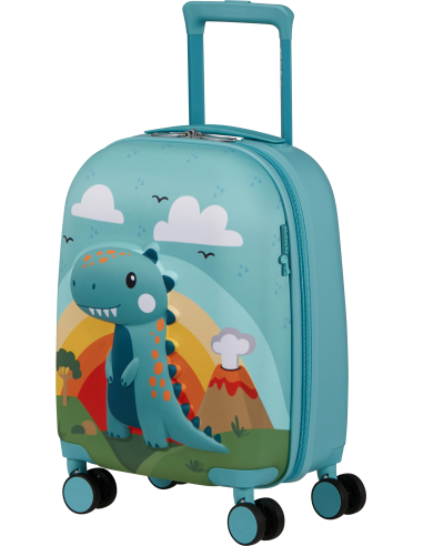 Valise enfant 4 roues 47 cm American Tourister Wondertrips Dino, vue de trois quarts