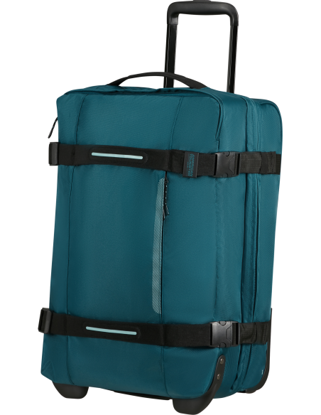 Sac de voyage 2 roues 55 cm American Tourister Urban Track Totally Teal, vue de trois quarts