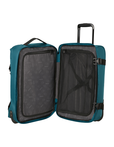Sac de voyage 2 roues 55 cm American Tourister Urban Track Totally Teal, compartiment ouvert et rangements