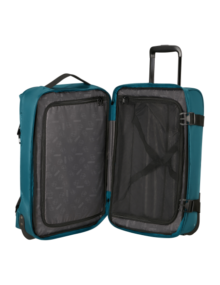 Sac de voyage 2 roues 55 cm American Tourister Urban Track Totally Teal, compartiment ouvert et rangements