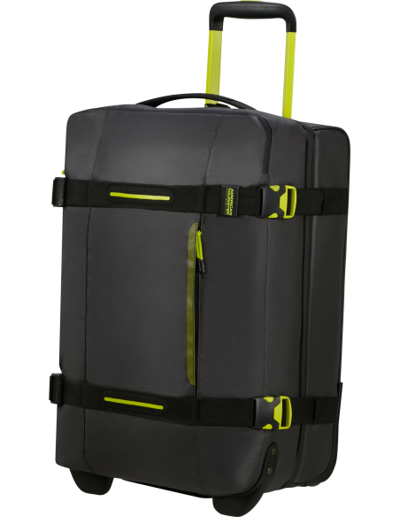 Sac de voyage Coated 55 cm American Tourister Urban Track Black/Lime, vue de trois quarts