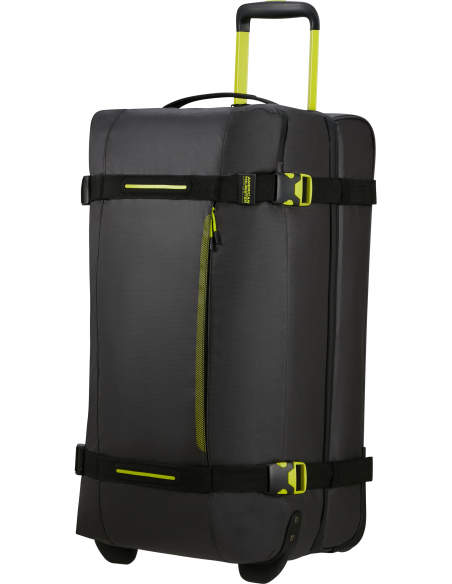 Sac de voyage Coated 68 cm American Tourister Urban Track Black/Lime, vue de trois quarts