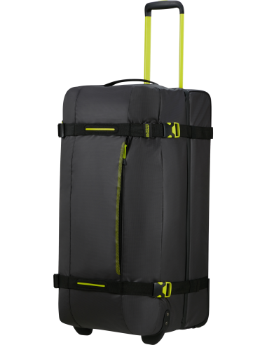 Sac de voyage Coated 78,5 cm American Tourister Urban Track Black/Lime, poignée télescopique déployée