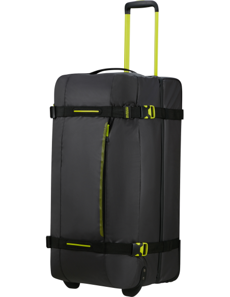 Sac de voyage Coated 78,5 cm American Tourister Urban Track Black/Lime, poignée télescopique déployée