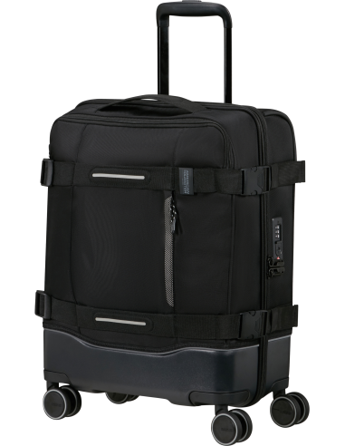 Valise cabine 4 roues 55 cm American Tourister Urban Track Asphalt Black, vue de trois quarts