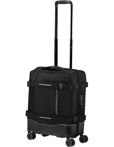 Valise cabine 4 roues 55 cm American Tourister Urban Track Asphalt Black, poignée télescopique déployée