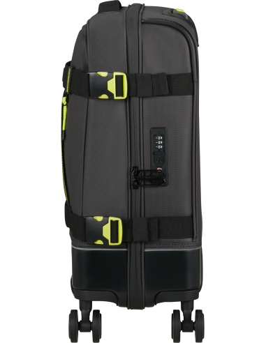 Valise cabine Coated 55 cm American Tourister Urban Track Black/Lime, vue de profil