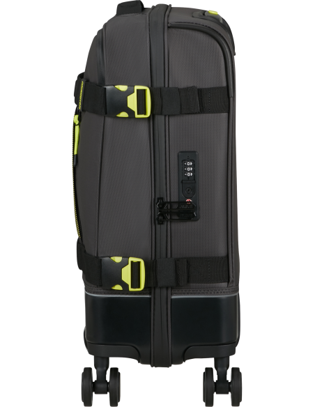 Valise cabine Coated 55 cm American Tourister Urban Track Black/Lime, vue de profil