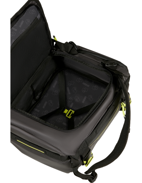 Sac de voyage convertible S 40 cm American Tourister Urban Track Black/Lime, compartiment ouvert et rangements