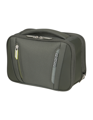 Trousse de toilette extensible 26 cm American Tourister Wanderlite Dark Khaki, vue de trois quarts