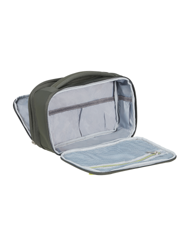 Trousse de toilette extensible 26 cm American Tourister Wanderlite Dark Khaki, compartiment ouvert et rangements
