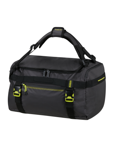 Sac de voyage convertible L 50 cm American Tourister Urban Track Black/Lime, vue de trois quarts