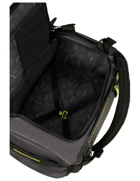Sac de voyage convertible L 50 cm American Tourister Urban Track Black/Lime, compartiment ouvert et rangements