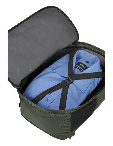 Sac à dos PC 14 pouces American Tourister Urban Track Dark Khaki, compartiment ouvert et rangements