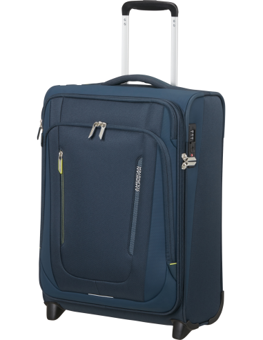 Valise cabine 2 roues 55 cm American Tourister Wanderlite Bleu Marine Foncé, vue de trois quarts