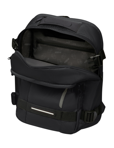 Sac à dos PC 15,6 pouces American Tourister Urban Track Asphalt Black, compartiment ouvert et rangements