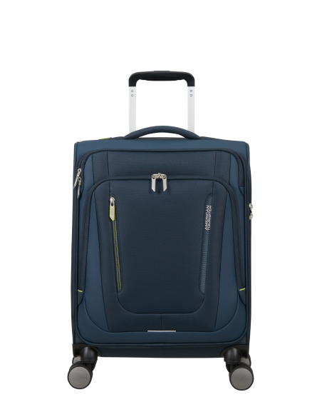 Valise cabine 4 roues 55 cm American Tourister Wanderlite Bleu Marine Foncé, réf. 158075-1265