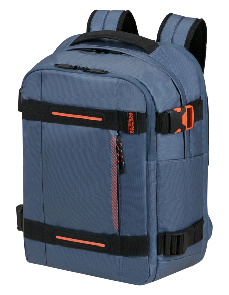 Sac à dos Coated PC 15,6 pouces American Tourister Urban Track Navy/Orange, vue de trois quarts
