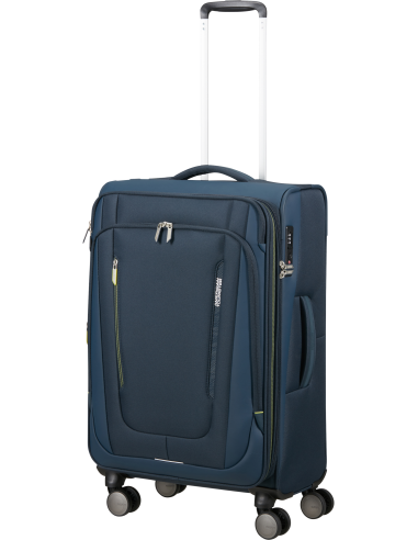 Valise soute extensible 68 cm American Tourister Wanderlite Bleu Marine Foncé, poignée télescopique déployée