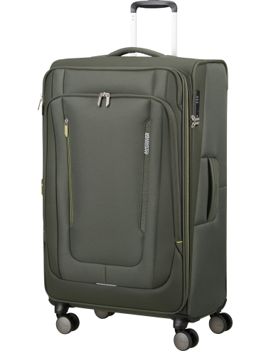 Valise soute extensible 79 cm American Tourister Wanderlite Dark Khaki, vue de trois quarts