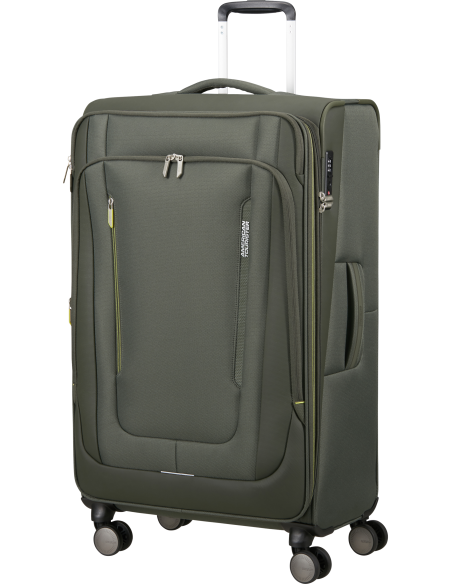 Valise soute extensible 79 cm American Tourister Wanderlite Dark Khaki, vue de trois quarts