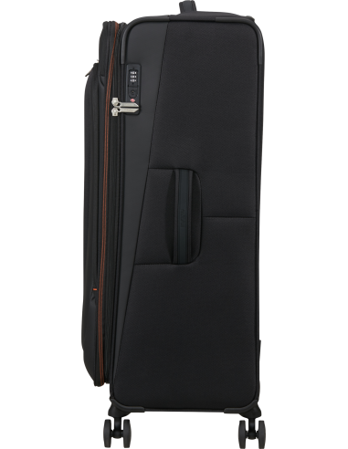 Valise soute XL extensible 84 cm American Tourister Wanderlite Shadow Black, vue de profil
