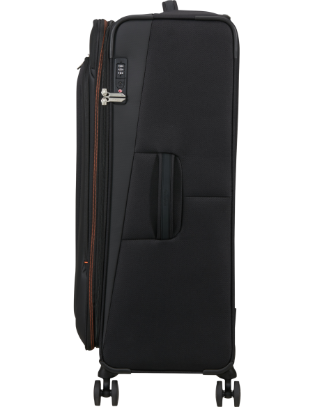 Valise soute XL extensible 84 cm American Tourister Wanderlite Shadow Black, vue de profil