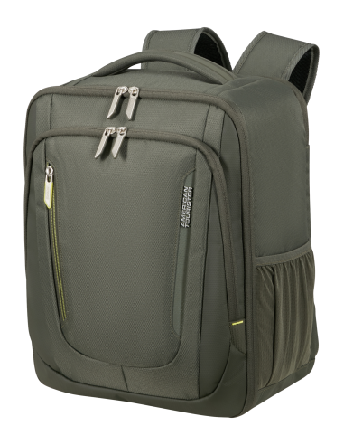 Sac à dos PC 15,6 pouces 40 cm American Tourister Wanderlite Dark Khaki, vue de trois quarts