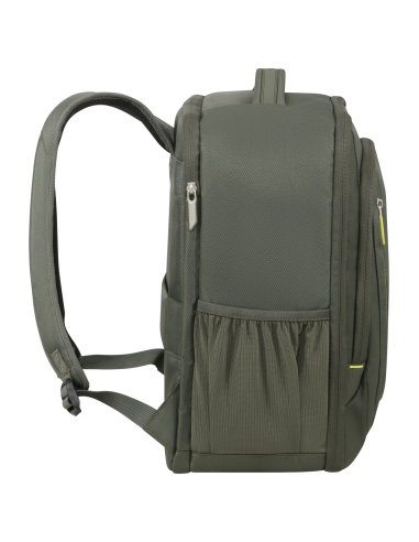 Sac à dos PC 15,6 pouces 40 cm American Tourister Wanderlite Dark Khaki, vue de profil