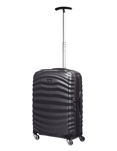 Samsonite Lite-Shock 55 cm Noir, poignée télescopique entièrement déployée