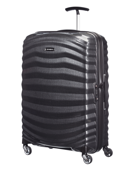 Samsonite Lite-Shock 69 cm Noir, vue de trois quarts