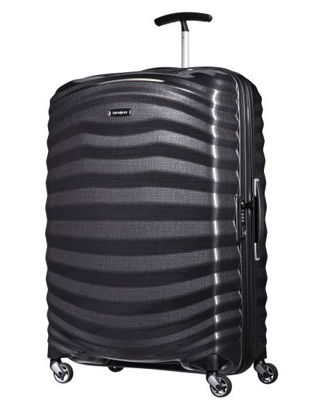 Samsonite Lite-Shock 75 cm Noir, vue de trois quarts