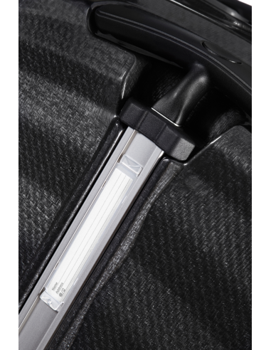 Samsonite Lite-Shock 75 cm Noir, détail de la poignée et du porte-adresse