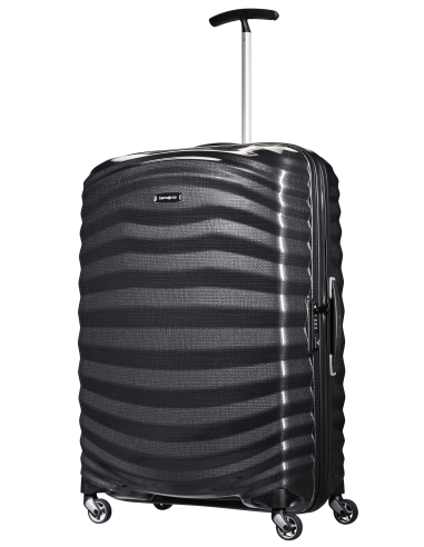 Samsonite Lite-Shock 75 cm Noir, poignée télescopique entièrement déployée